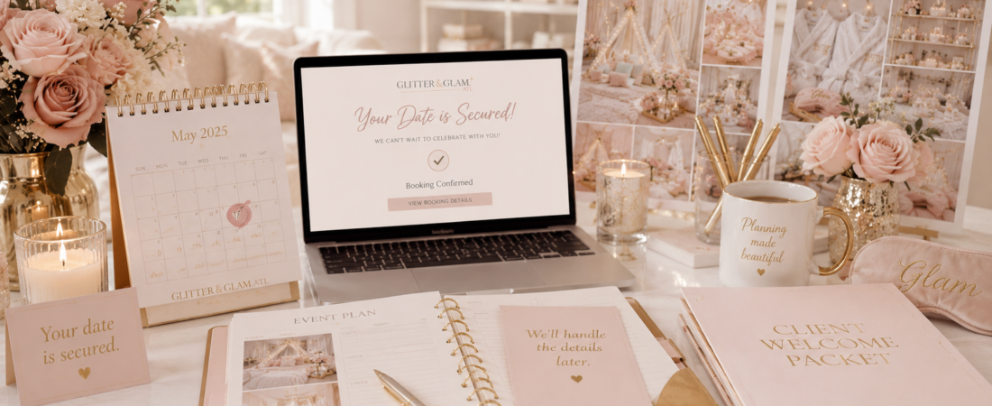 Luxury sleepover and spa party experience by Glitter & Glam ATL featuring teepees, robes, fairy lights, and premium party styling in Atlanta, Georgia.